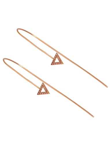 Kuyumcudukkani Kırmızı Taşı Üçgenli Yeni Trend Küpe-30099-R-W