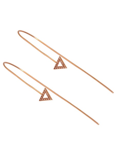 Kuyumcudukkani Kırmızı Taşı Üçgenli Yeni Trend Küpe-30099-R-W