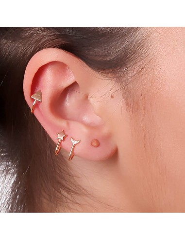 Kuyumcudukkani Ay yıldız Modelli Trend"Ear Cuff"Küpe-30061-R