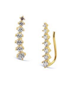 Kuyumcudukkani Sıra Taşlı Yeni Trend"Ear Cuff"Küpe-30066-G-W 2