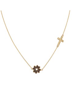 Kuyumcudukkani "Haçlı Yonca"Figürlü Kolye -37131-G-BLK