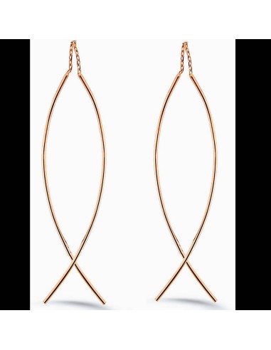 Kuyumcudukkani Zincirli Çift Eğik Çubuk Telli Trend Küpe-30049-R