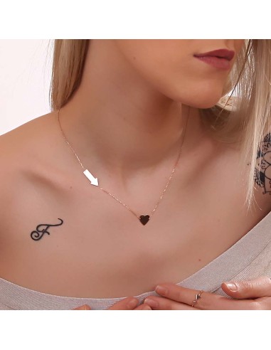 Kuyumcudukkani Zincirli"Ok ve Kalp"Figürlü Kolye-37120-W