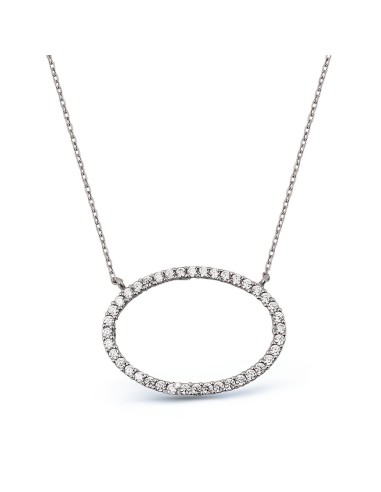 Kuyumcudukkani Zincirli"Taşlı Oval"Figürlü Kolye-37122-W-W
