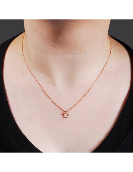 Kuyumcudukkani Zincirli"7mm Yıldızlı"Kolye-37078-W