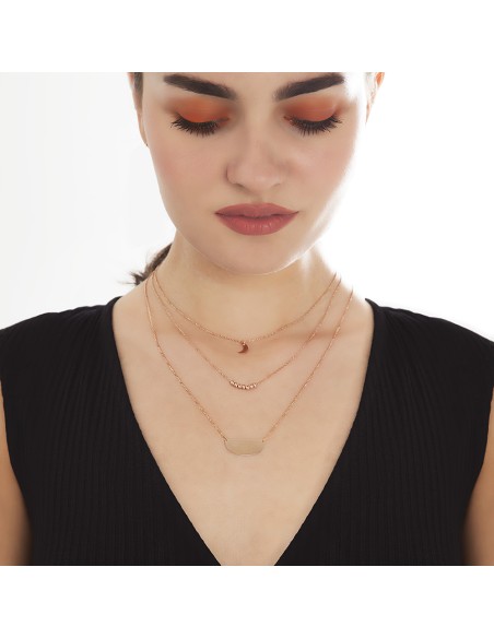 Kuyumcudukkani Zincirli"7mm Ay lı"Kolye-37077-R