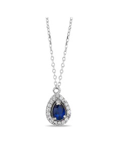 Kuyumcudukkani Zincirli"Safir Renk Damla Taşlı"Kolye-37186-W-80CM