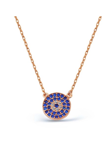 Kuyumcudukkani Zincirli"Nazarlık"Figürlü Kolye-37121-R-BLU