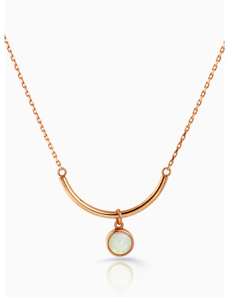 Kuyumcudukkani Zincirli"Opal Taşlı"Kolye-37092-R-W