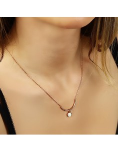 Kuyumcudukkani Zincirli"Opal Taşlı"Kolye-37092-R-W 2