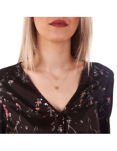 Kuyumcudukkani Yeni Trend Zincirli İkili Kalp Kolye-37281-R