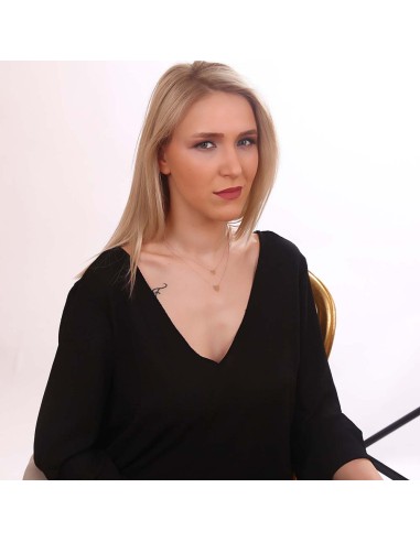 Kuyumcudukkani Yeni Trend Zincirli İkili Kalp Kolye-37281-R