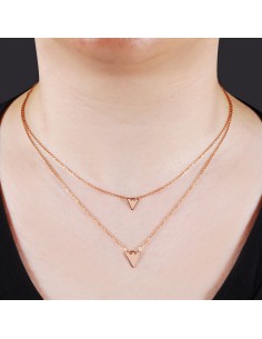 Kuyumcudukkani Yeni Trend Zincirli İkili Üçgen Kolye -37284-G 2