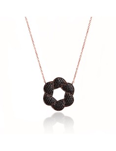 Kuyumcudukkani Siyah Zirkon Taşlı"Evrenin Sembolu"Siyah Taşlı Kolye-20119-R-BLK