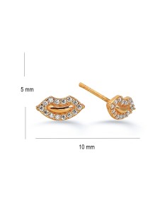 Kuyumcudukkani Beyaz Taşlı Dudak Küpe-30080-R-W 2