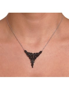 Kuyumcudukkani Siyah Zirkon Taşlı Motifli Kolye-20125-W-BLK 2
