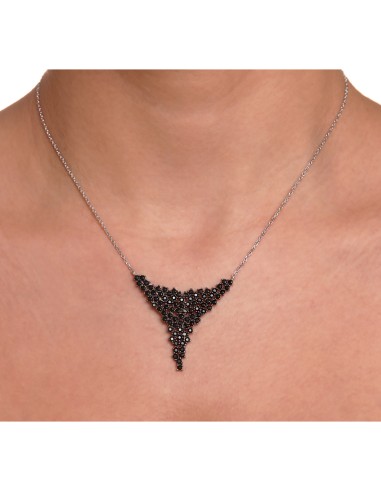 Kuyumcudukkani Siyah Zirkon Taşlı Motifli Kolye-20125-W-BLK