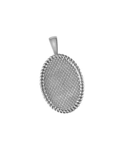Kuyumcudukkani Zincirli" Oval Plaka"Kolye -Büyük Boy-37325-W
