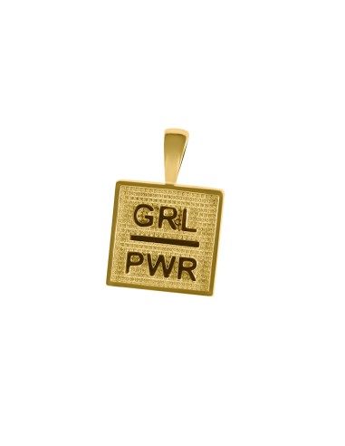 Kuyumcudukkani Zincirli"PWR GRL"Mesaj Kolye-37324-G