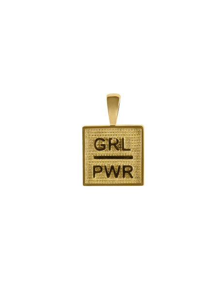 Kuyumcudukkani Zincirli"PWR GRL"Mesaj Kolye-37324-G