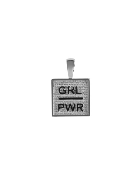 Kuyumcudukkani Zincirli"PWR GRL"Mesaj Kolye-37324-W