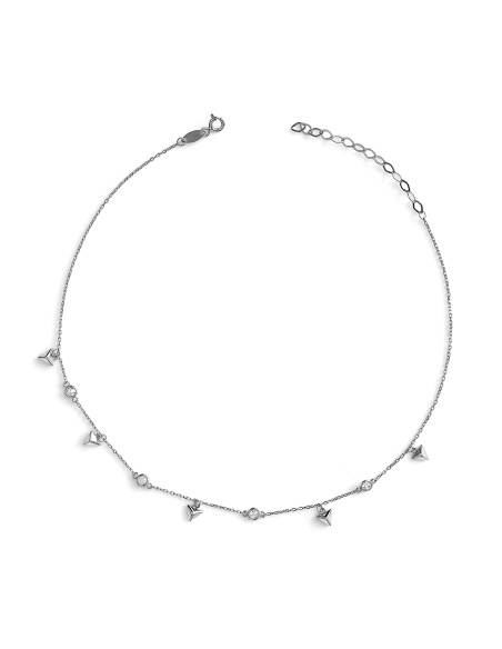 Kuyumcudukkani Zincirli "Üçgen Parçalı"Choker Kolye-37298-W-W