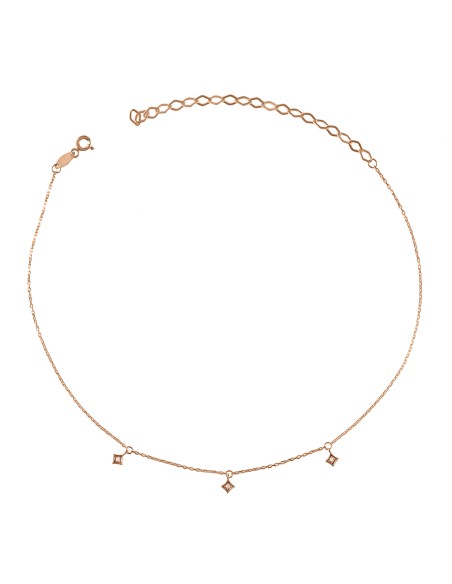 Kuyumcudukkani Zincirli"Celine Taşlı"Choker Kolye-37300-R-W