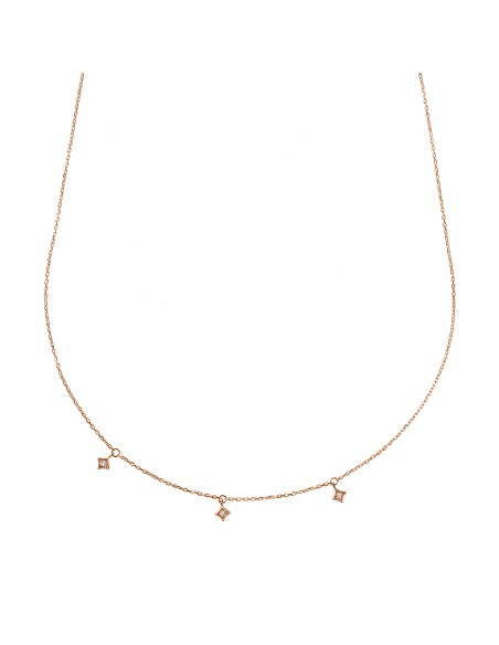 Kuyumcudukkani Zincirli"Celine Taşlı"Choker Kolye-37300-R-W