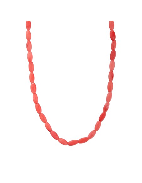 Kuyumcudukkani "Mercan Renkli Doğal Taşlı"Chooker Kolye-29232-G-CORAL