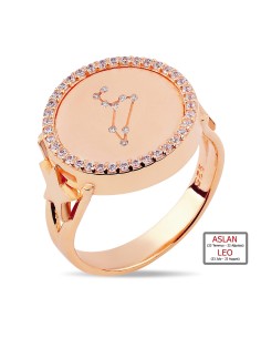 Zircon Stone-set Lion Burcu Ring-10433-R-LEO