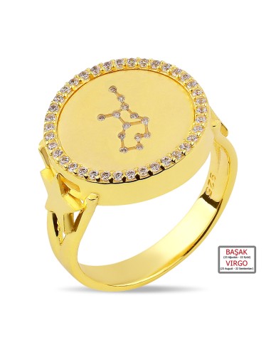 Kuyumcudukkanı ZirkonTaşlı"Başak Burcu"Yüzük-10433-G-VIRGO