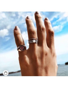 Kırmızı Taşlı Kalpli Küçük Parmak Yüzüğü (Signed Ring)-10382-R-R 2