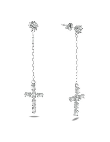 Kuyumcudukkani Zincirli Haç Sallantılı Küpe-30097-W-W