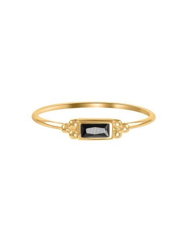 Kuyumcudukkani Siyah Baget Taşlı Yüzük-10392-G-BLK