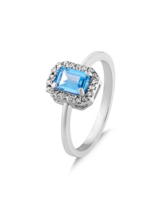 Kuyumcudukkani Yeşil Baget Taşlı "Tektaş"Yüzük-10437-W-BLU