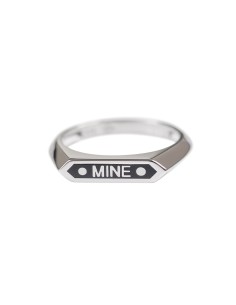 Siyah Renk Mineli"MINE"Mesaj Yeni Trend Yüzük-10397-W-BLK-MINE