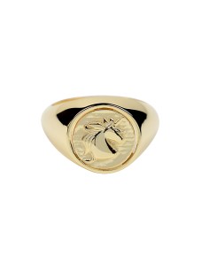 Küçük Parmak Yüzük (Signed Ring) Unicorn İfadeli -10385-G