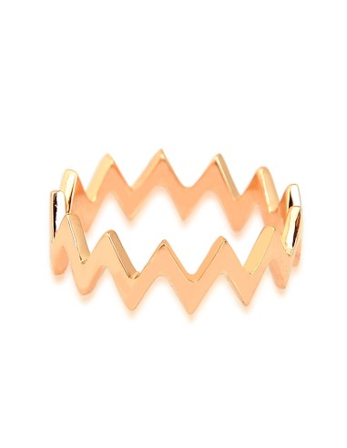 Kuyumcudukkani Taşsız ZigZag Trend Yüzük-10340-R