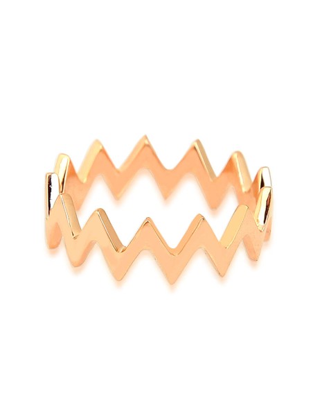 Kuyumcudukkani Taşsız ZigZag Trend Yüzük-10340-R