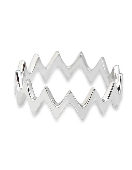 Kuyumcudukkani Taşsız ZigZag Trend Yüzük-10340-W