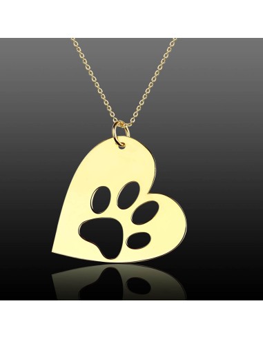 Kuyumcudukkani Kalp İçinde Köpeğimin Ayakları Aile Sevgi Kolyesi-35026-G