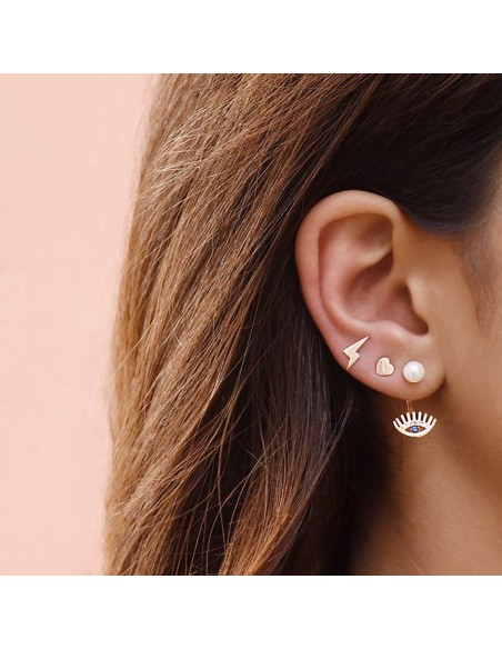 Kuyumcudukkani Trend Şimşek Modeli Vidalı Küpe-30050-W
