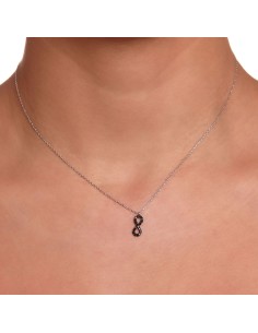 Kuyumcudukkani Siyah Zirkon Taşlı Sonsuzluk Kolye-20131-W-BLK 2