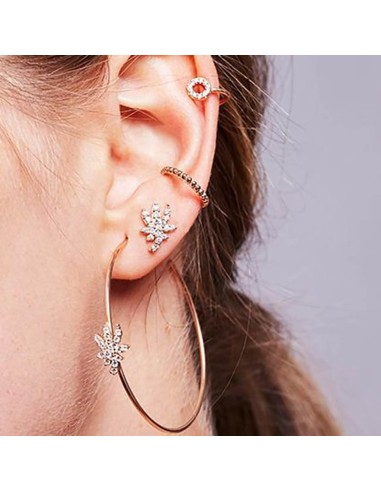 Kuyumcudukkani Yeni Trend Taşlı Yaprak Modeli Küpe-30116-W-W