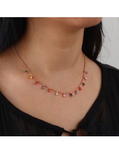 Kuyumcudukkani Multicolour Damla Taşlı Kolye-20624-R-MIX 2
