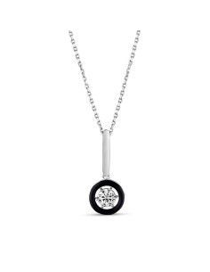 Kuyumcudukkani Siyah MineliYuvarlak Taşlı Kolye-37344-W-BLK