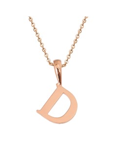 Kuyumcudukkani Zincirli Rose Altın Renk "D" Harfli Kolye