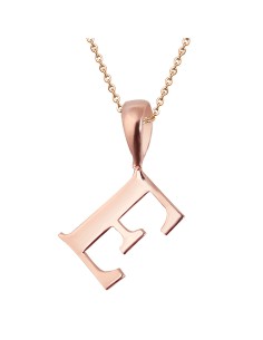 Kuyumcudukkani Zincirli Rose Altın Renk "E" Harfli Kolye