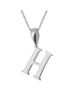 Kuyumcudukkani Zincirli Beyaz Altın Renk "H" Harfli Kolye