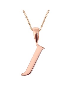 Kuyumcudukkani Zincirli Rose Altın Renk "J" Harfli Kolye